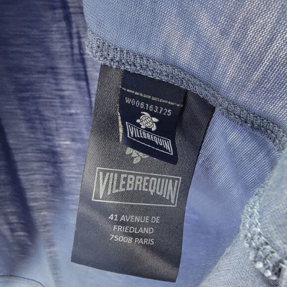 Vilebrequin Polo Shirt Mens Size M Blue Logo Lightweight Stretch Casual Resort - Picture 6 of 10